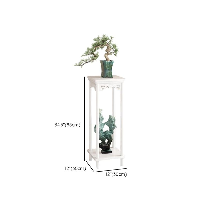 Chalk 2 Tiers/3 Tiers Square/Rectangle Plant Stand Side Table with Manufactured Wood Top, 1 Piece Set, 2 Shelves/3 Shelves, and Legs