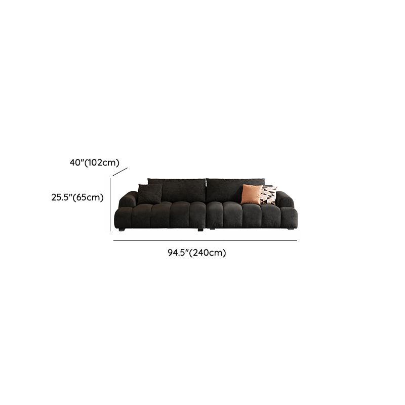 Modish Solid Color Scratch-durable Water Resistant Standard Sofa/Loveseat in Black, Seats 3/4-seater/5 Person with 3 Pillows