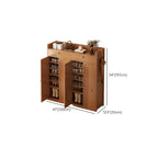 Bambusa 7-tier/6 Tiers/8-tier Shoe Displays with Horizontal Sloping Shelves and Dustproof Cover