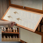 Tan Bamboo 9 Tiers/7 Tiers/5 Tiers Storage for Shoes with Dustproof Cover