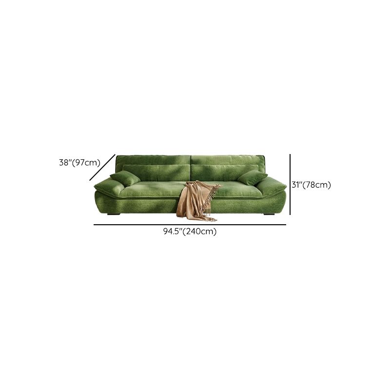Modish Solid Color Stain Resistant Standard Sofa in Emerald Green, 4-seater/3-seater/for 2 with 2 Pillows