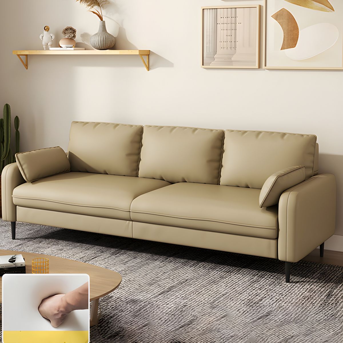 Modern Pillow Back Sofa with Storage Not Included for 35-40 Women