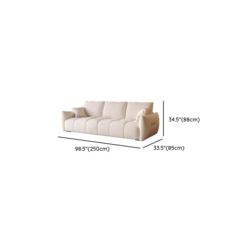 Modish Solid Color Scratch-durable Standard Sofa in White with Seats 5/Seats 4/Seats 3 and 2 Pillows