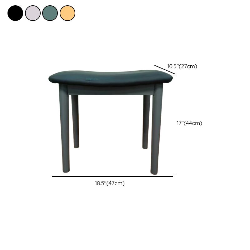 Casual Rectangular Solid Color Standard Ottoman in Pleather with Black/Lime Green/Citrus Color Upholstery