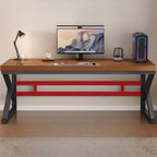 Minimalist Cable Management Rectangle Steel Desk with Rust Resistant Toboggan Base