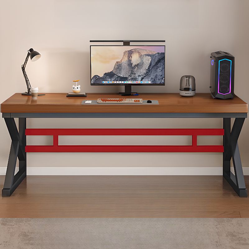 Minimalist Cable Management Rectangle Steel Desk with Rust Resistant Toboggan Base