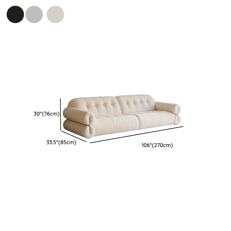 Modish Solid Color Stain Resistant Standard Sofa/Loveseat in Black/Light Gray/Light Brown with 3-seater/4-seater/5 Person Capacity