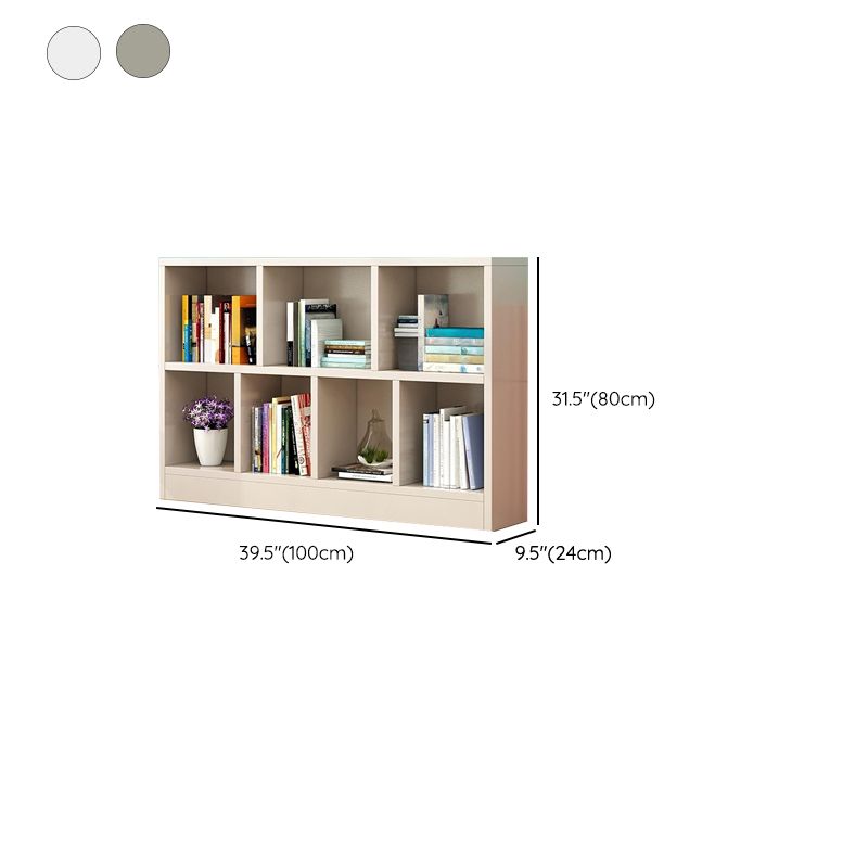 Modern Horizontal/Vertical Cubes Storage in Wood with Closed Back and 3-Shelf/4 Shelves