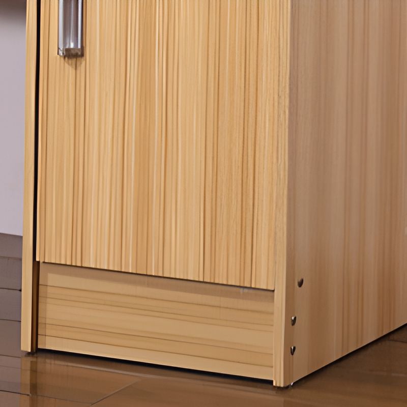 Locking Drawer Cabinet with Timber Base in Brown, Damp-proof with 5 Drawers and Twin Support, Featuring Front Splash