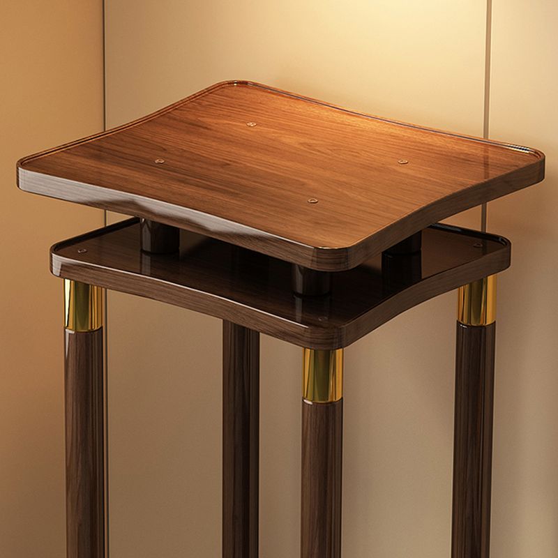 2 Tiers/3 Tiers Rectangle/Square Natural Wood Plant Table, 1 Piece Set, 2 Shelves/3 Shelves/4 Shelves with Legs