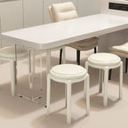 Upholstered Synthetic Material Backless Stool with Upholstered Seat