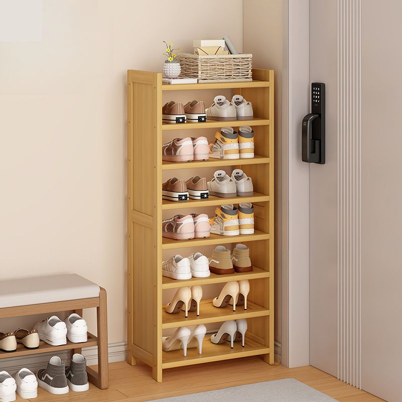 Art Deco Bambusa Rectangle Shoe Rack with 8/11/10 Shelves, Floor Mounted for 21-30 Pairs in Drawing Room
