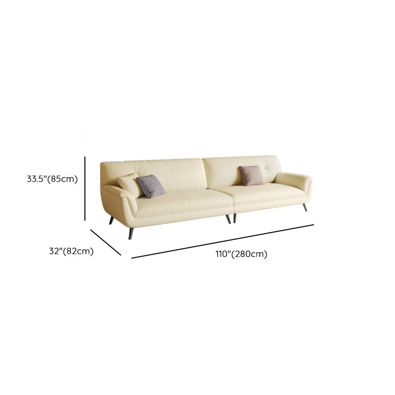 White Standard Sofa/Single Sofa with Armrest and 3 Pillows/1 Pillow