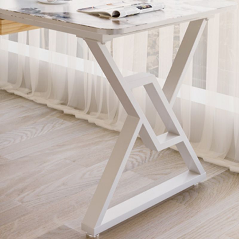 Writing Desk with Storage, Scratch-proof, 1 Drawer, Sleigh Base, Chalk Drawer, Slate Top