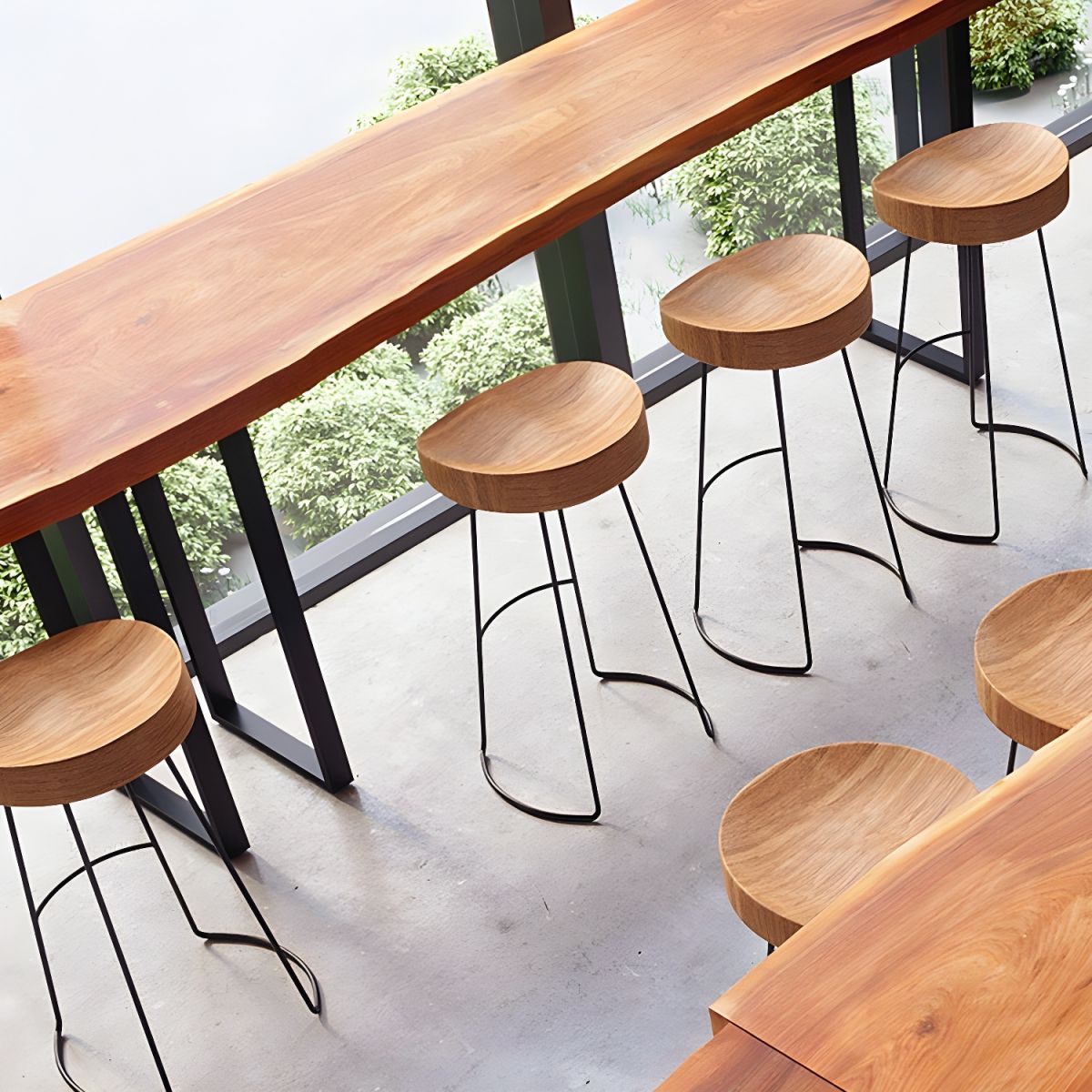 Modern Rectangular Pub Table 1/5 Pieces Wooden Counter Table