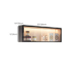 Contemporary Faux Wood Wall Mounted Display Cabinet with Glass Door in Grey