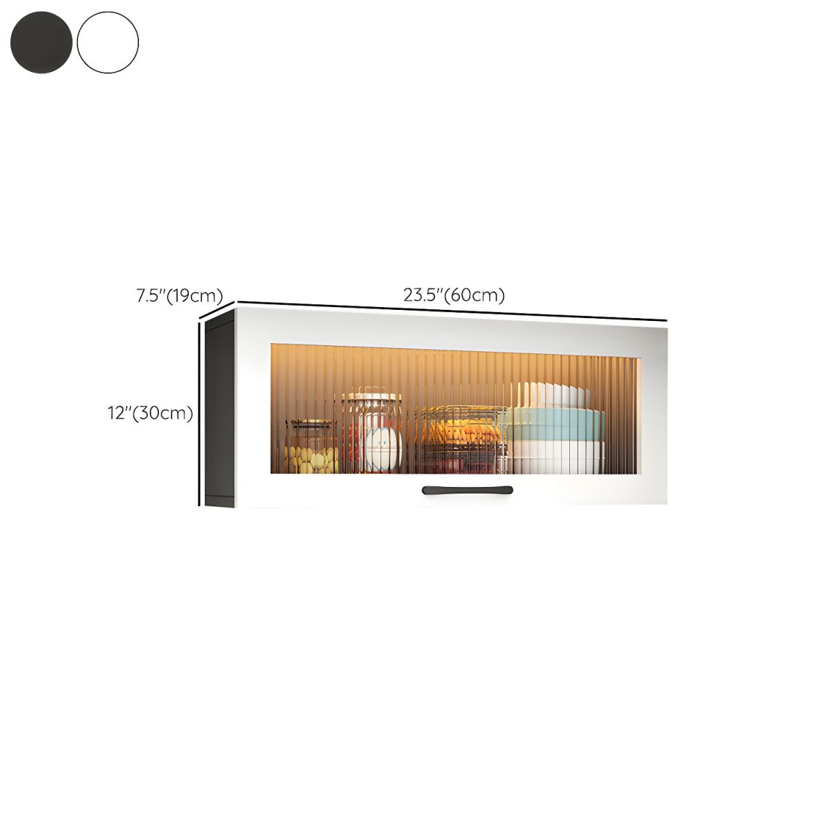 Contemporary Faux Wood Wall Mounted Display Cabinet with Acrylic Door