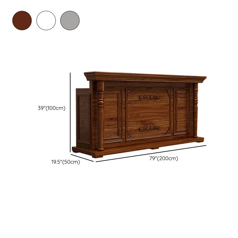Rectangle Manufactured Wood Top Reception Desk with Hutch & Keyboard Tray, Hutch & Lockable Drawer, Includes Filing Cabinet