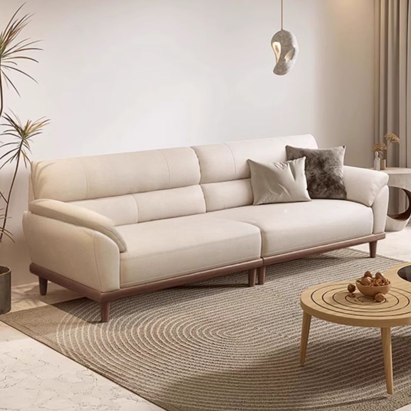 Tear Resistant Standard Sofa in White/Citrus Color Leather