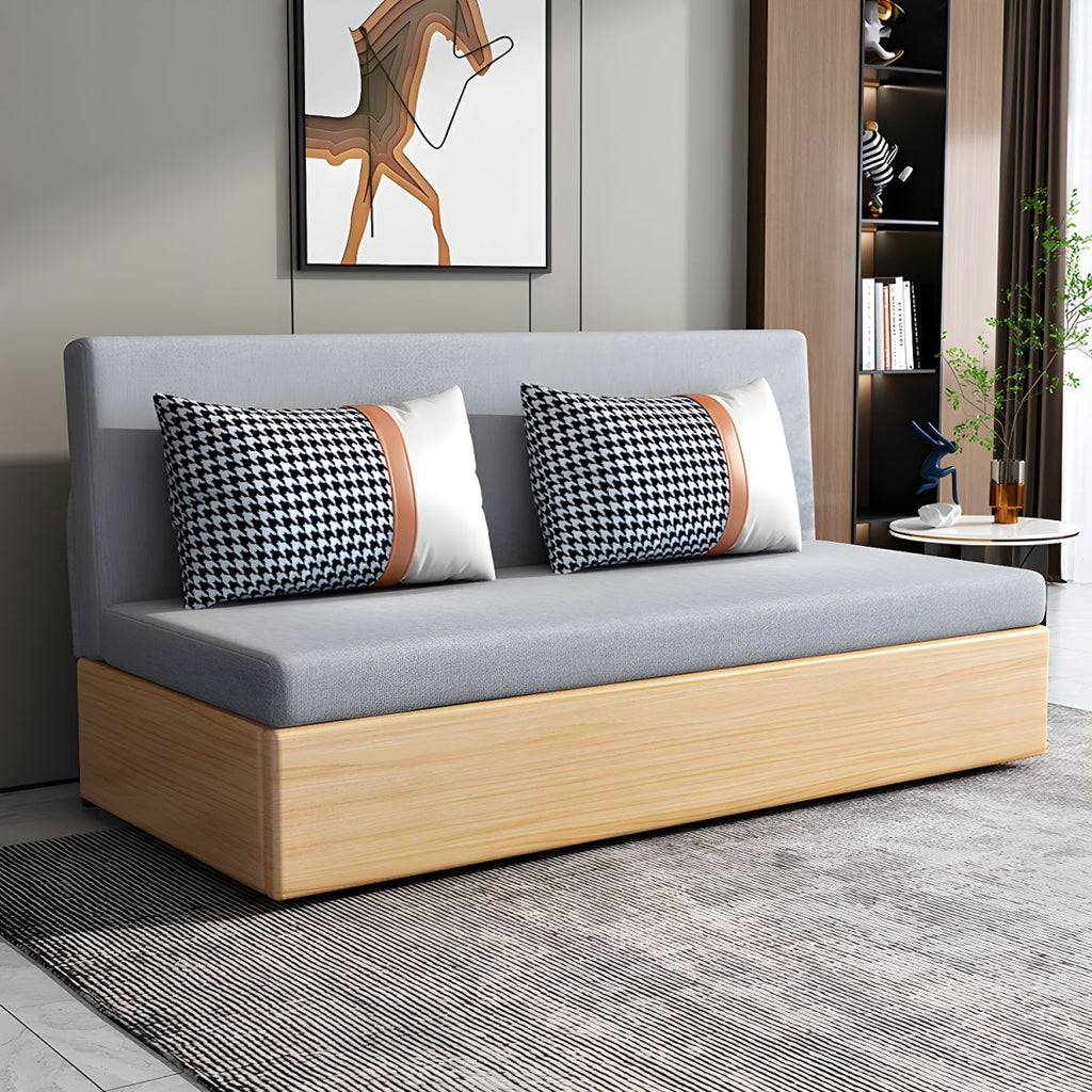 Cotton Blend Contemporary Convertible Bed Sofa Couch with Pillows