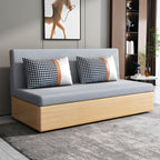 Cotton Blend Contemporary Convertible Bed Sofa Couch with Pillows