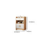 Modern Simple Style Narrow Sideboard with Hutch, 2 Shelves, Engineered Wood Countertop, and 2 Doors