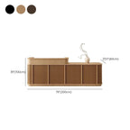 Rectangular Reception Desk with Locker, Hutch, Keyboard Tray, Brown/Unfinished Color Top, Filing Cabinet, Manufactured Wood Top