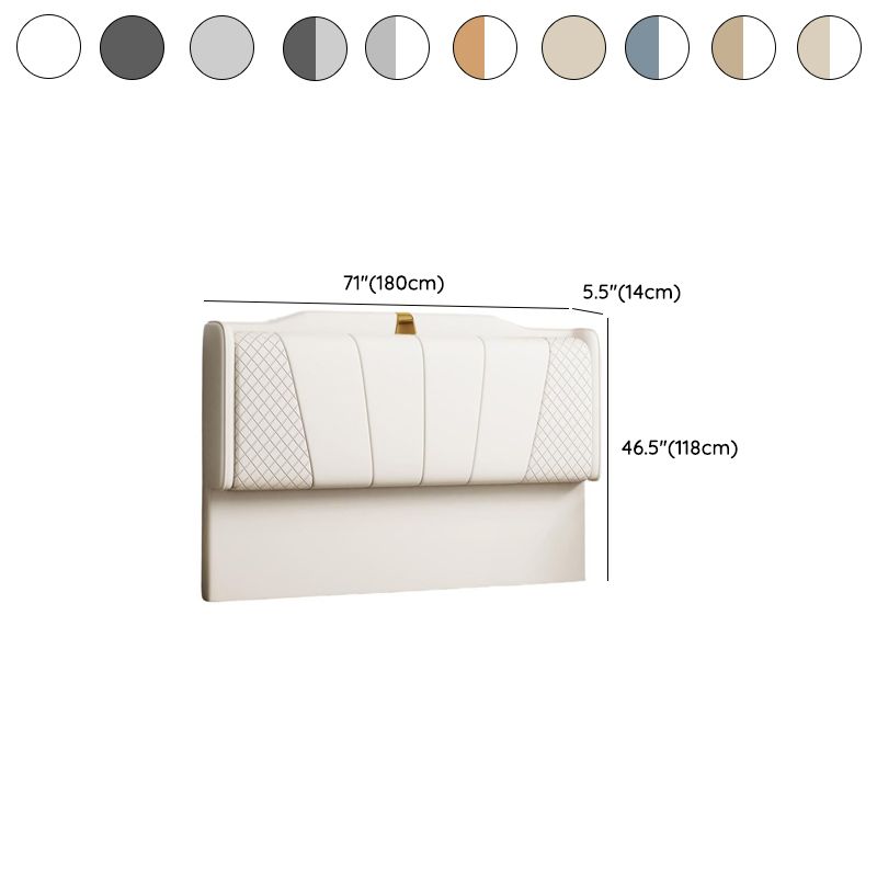 Trendy Panel Headboard in Natural Wood with No Distressing, Scooped Shape for Queen/Full Bed, Sponge Upholstery Fill, Standard Height