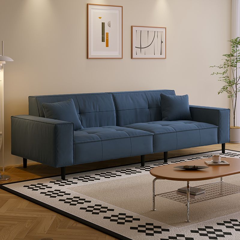 Drawing Room Standard Sofa with Flannel Upholstery in Gray/Rose/Cerulean and Armrest