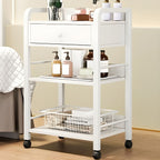 Side Protection Metal Bracket Utility Carts with Storage Space and Casters