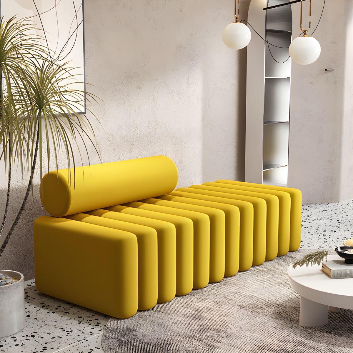 Velvet Contemporary Standard Sofa Armless Sofa for Living Room, Apartment