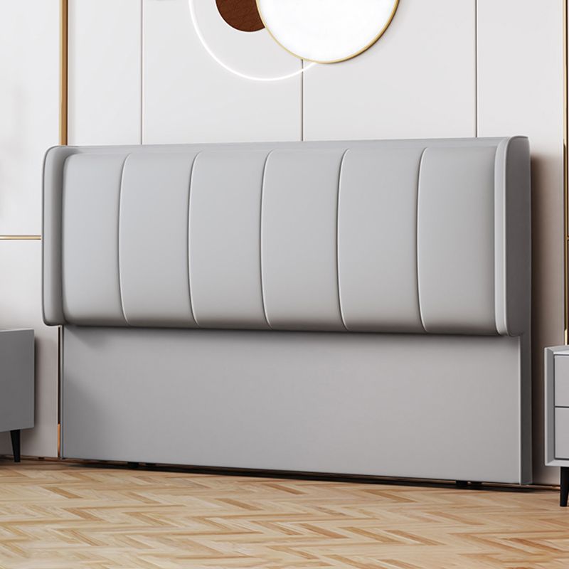 Trendy Panel Headboard in Natural Wood with No Distressing, Rectangle Shape for Twin XL/Full/Queen Bed, Featuring Sponge Upholstery Fill and Standard Height