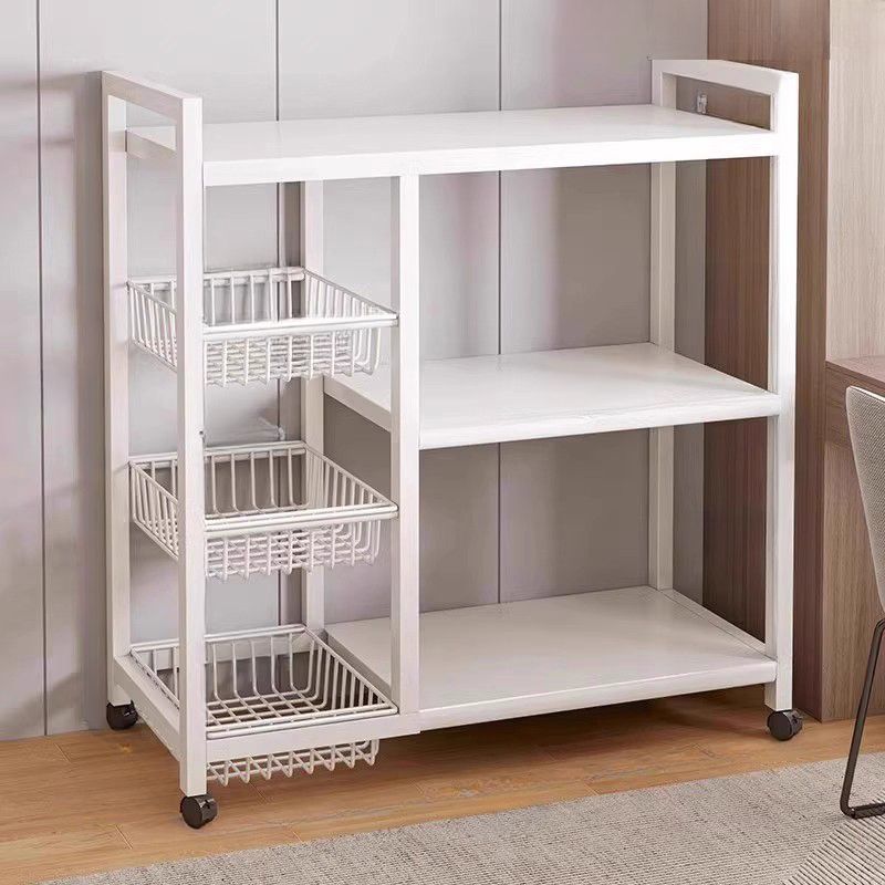 Minimalist Steel Warehouse Storage Rack with Caster Wheels and Shelves, Detached Installation