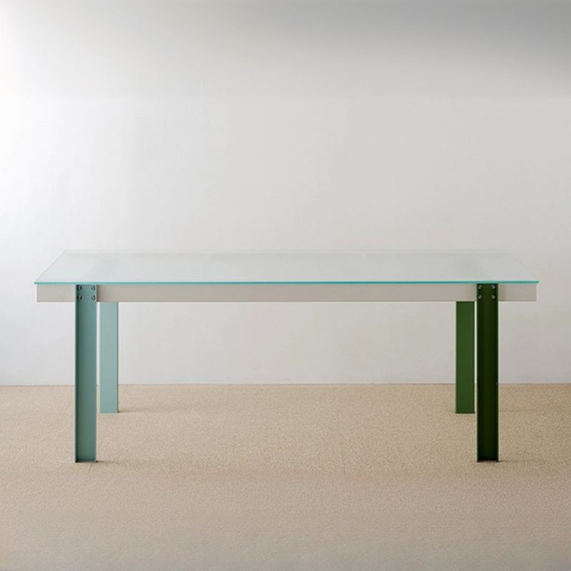 Modern Clear Scratch-immune Glass Kitchen & Dining Table with a Tempered Glass Top and Legs for 4/6-person Seating
