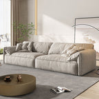 Standard Sofa in Dark Gray/Amber Color/Off-White with 4 Pillows