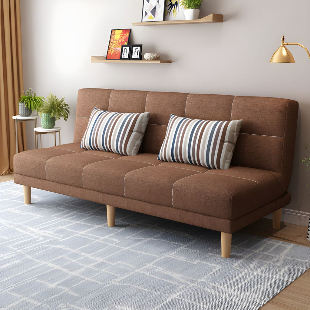 Modern Armless Settee 27.55" W Convertible Sleeper Sofa for Living Room