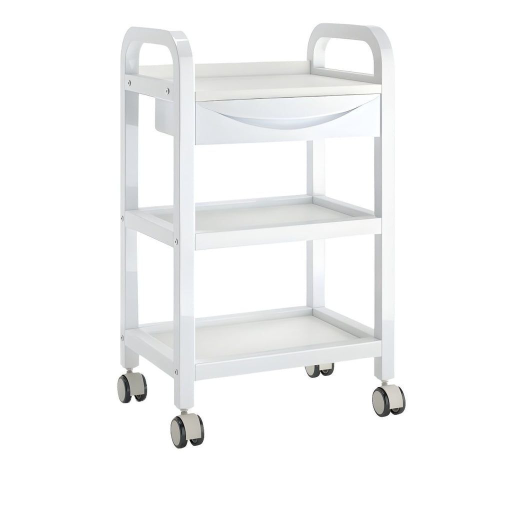Three-Story Utility Carts Metal Bracket with Drawer and Casters