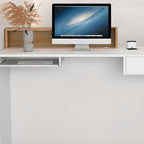 Rectangular Reception Desk with Locking Drawer, Keyboard Tray, and Manufactured Wood Top