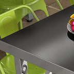 Stainless Steel Trendy Folding Rectangle/Square Foldable Banquet Table, Rust Resistant with Stainless Alloy Top