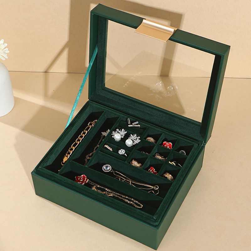 Modern & Contemporary Solid Color Artificial Leather Jewelry Armoire