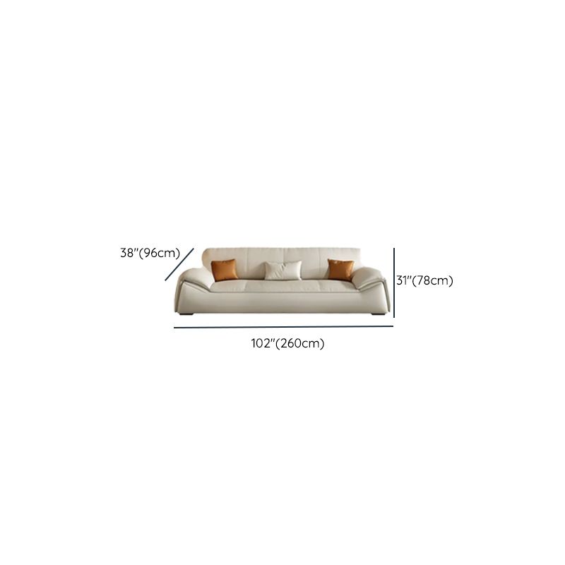 Contemporary Modern Solid Color Stain Resistant Standard/Single Sofa in Off-White, Seats 3/6/5 with 3/1 Pillows