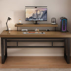 Minimalist Cable Management Rectangle Steel Desk with Rust Resistant Toboggan Base