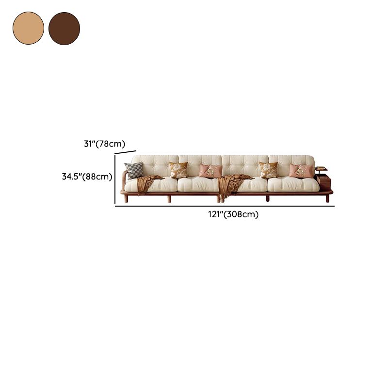 White Flannel Sofa Couch/Loveseat/Single Sofa with 5 Pillows/3 Pillows/1 Pillow and Armrest in a Modern Style