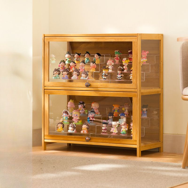 Bambusa Flooring Curio Cabinet with Stockroom, 4 Cabinets/3 Cabinets/2 Cabinets, 4 Shelves/3 Shelves/2 Shelves, 4 Doors/3 Doors/2 Doors