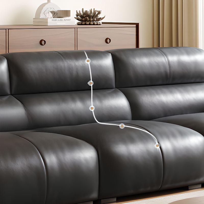 Contemporary Modern Solid Color Water Resistant Standard Sofa in Ink for 3/4-seater/Seats 1