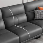 Contemporary Modern Solid Color Tear Resistant Standard Sofa/Loveseat in Ink with 4-seater/3/2 People and 2 Pillows