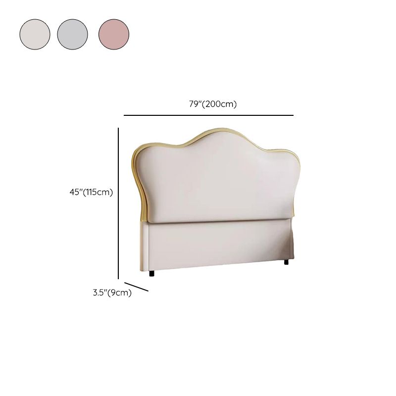 Trendy Panel Headboard in Natural Wood with No Distressing, Camelback Shape for King/Queen/Full Bed, Featuring Sponge Upholstery and Standard Height