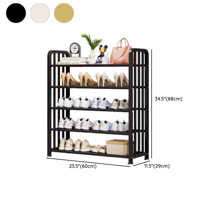 Art Deco/Glam Alloy Rectangle Shoe Rack with 6 Shelves for 11-20 Pairs in Drawing Room