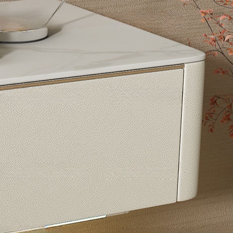 Organic Stone Countertop 1 Drawer Bedside Cabinet with Hanging Shelf