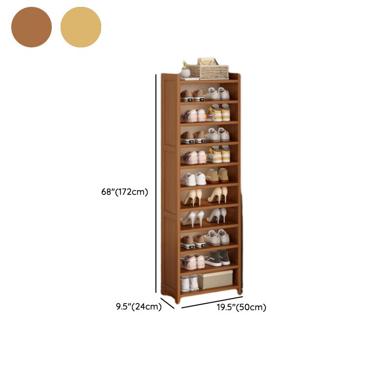 Art Deco Bambusa Rectangle Shoe Rack with 8/11/10 Shelves, Floor Mounted for 21-30 Pairs in Drawing Room